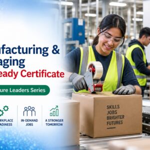 Manufacturing and packaging worker gaining practical job-ready skills in a modern Canadian production and packaging environment.